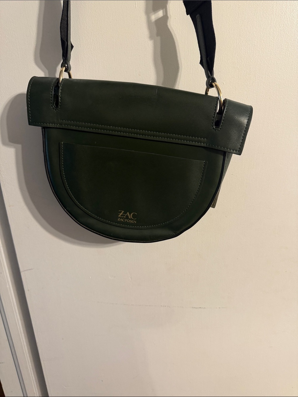 ZAC Zac Posen Forest Green Half-Moon Crossbody Bag